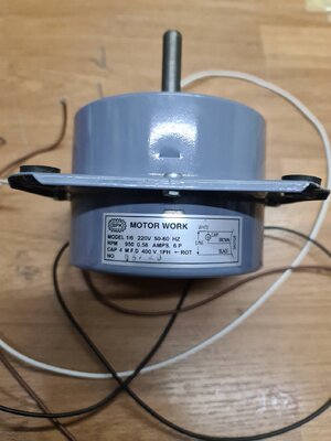 0000819 มอเตอร์ คอยร้อน แกน 4 หุน มอเตอร์ 1/6 AC 220 W ของแท้ สินค้ามาตรฐาน