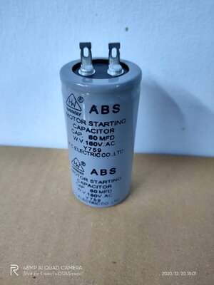 0000596 คาปาซิเตอร์ ตู้แช่ 60 MFD 160V. Capacitor ตู้เชื่อม อะไหล่ตู้แช่ คาปาซิเตอร์ตู้เย็น และ ตู้แช่ ของแท้