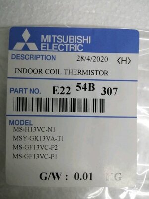 0000276 เชนเชอร์ E2254B307 แอร์ มิตซูบิชิ MITSUBISHI INDOOR COIL THERMISTOR เซ็นเซอร์ น้ำแข็ง แอร์ มิตซูบิชิ (ของแท้)