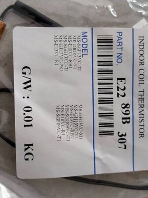 0000626 เซ็นเซอร์แอร์ มิตซูบิชิ E22 89B 307 MITSUBISHI อะไหล่แอร์แท้ศูนย์