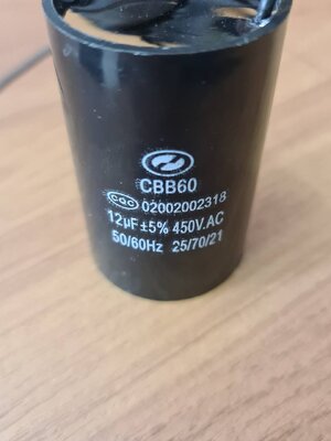 0000451 คาปาซิเตอร์ 12UF คาปาเครื่องซักผ้า 450V ตัวกลม มีสาย อะไหล่ อะไหล่เครื่องซักผ้า คาปา