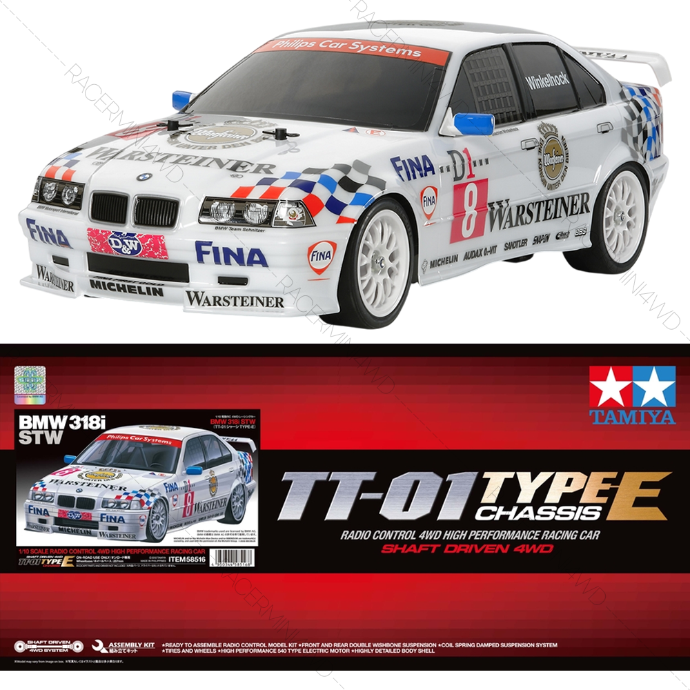 TAMIYA 58516 1/10 R/C Kit BMW 318i STW (TT-01 Type-E Chassis